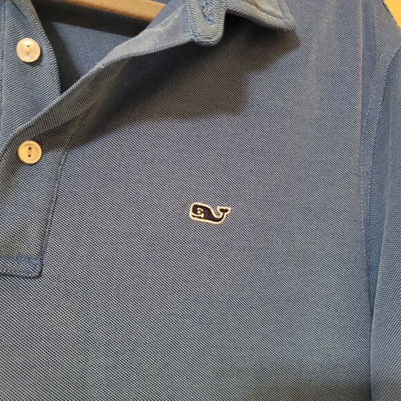 Vineyard Vines Mens‎ Classic Blue Polo Shirt Logo M Office Career Preppy - Picture 9 of 9